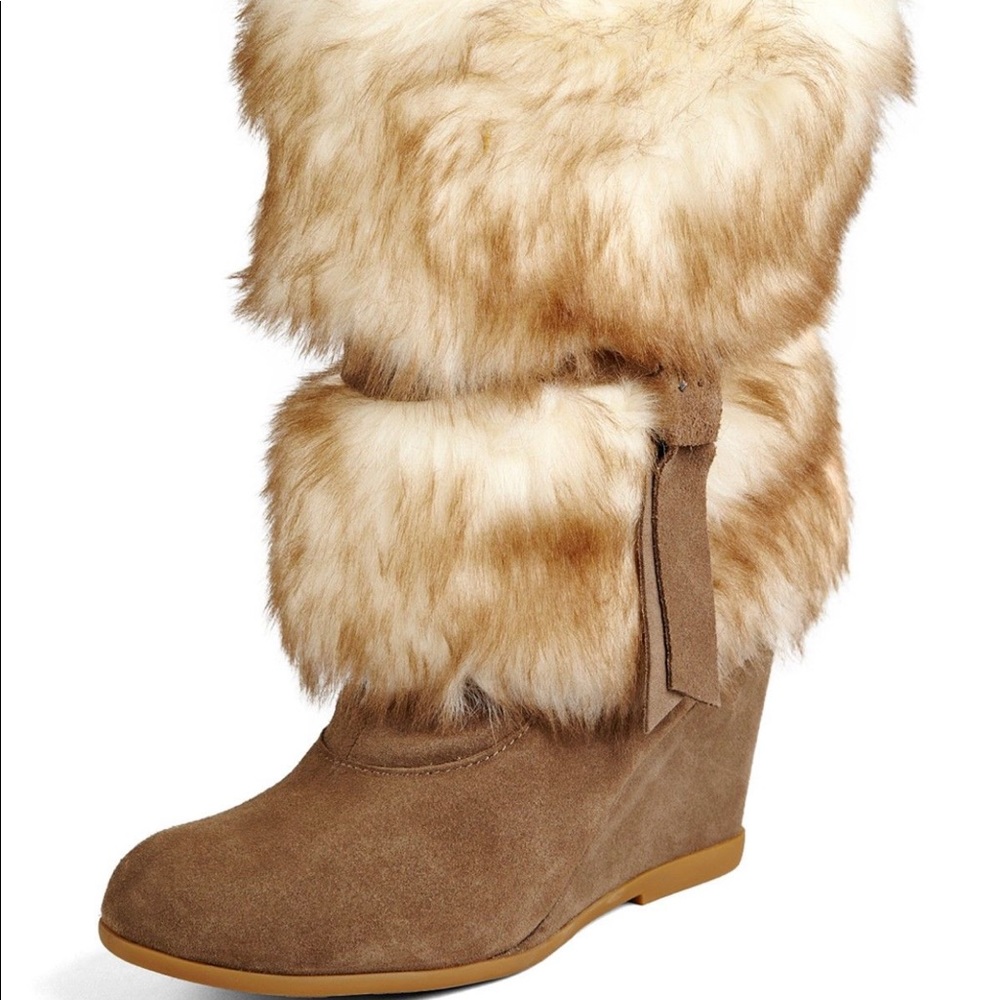 BCBG Faux Fur boots